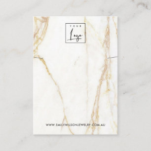 GOUDEN CALACATTA MARMER KETTINGEN ARMBAND DISPLAY VISITEKAARTJE