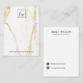 GOUDEN CALACATTA MARMER KETTINGEN ARMBAND DISPLAY VISITEKAARTJE (Voorkant / Achterkant)