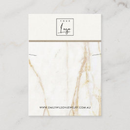 GOUDEN CALACATTA MARMER KETTINGEN ARMBAND DISPLAY VISITEKAARTJE