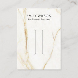 GOUDEN CALACATTA MARMER TEXTUUR HAARCLIP DISPLAY VISITEKAARTJE