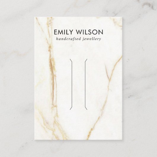 GOUDEN CALACATTA MARMER TEXTUUR HAARCLIP DISPLAY VISITEKAARTJE (Voorkant)