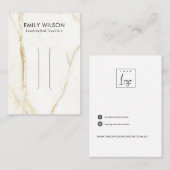 GOUDEN CALACATTA MARMER TEXTUUR HAARCLIP DISPLAY VISITEKAARTJE (Voorkant / Achterkant)