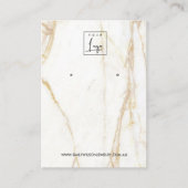 GOUDEN CALACATTA MARMEREN STUD OORBEL DISPLAY KAAR VISITEKAARTJE (Voorkant)