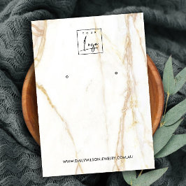 GOUDEN CALACATTA MARMEREN STUD OORBEL DISPLAY KAAR VISITEKAARTJE