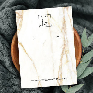 GOUDEN CALACATTA MARMEREN STUD OORBEL DISPLAY KAAR VISITEKAARTJE