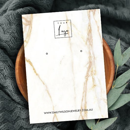 GOUDEN CALACATTA MARMEREN STUD OORBEL DISPLAY KAAR VISITEKAARTJE