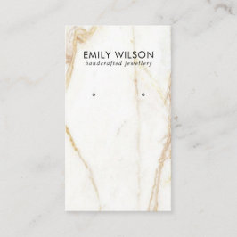 GOUDEN CALACATTA MARMEREN TEXTUUR STUD OORBEL DISP VISITEKAARTJE