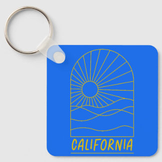 Gouden Californische Zonneschildering Sleutelhanger