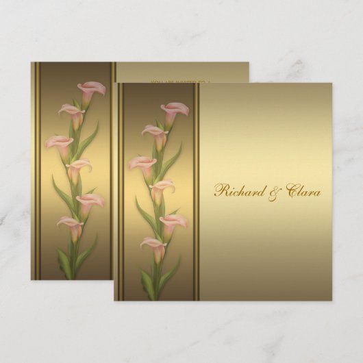 Gouden Calla Lelie 50e Gouden Jubileum Kaart (Voorkant / Achterkant)