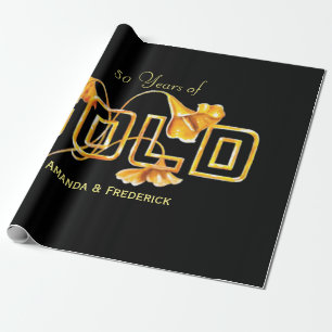 Gouden Calla Lelie 50ste Huwelijksverjaardag Maatw Cadeaupapier