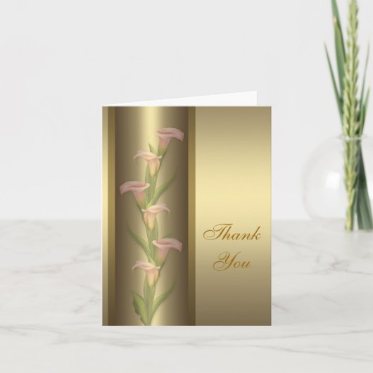 Gouden Calla Lelie Bedankkaart (Voorkant)