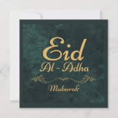 Gouden Calligrafie Eid Al-Adha Mubarak 2025 Feestdagenkaart (Voorkant)