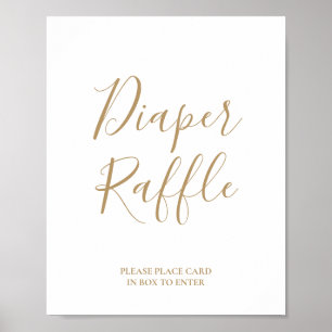 Gouden Calligrafie Luier Raffle Poster