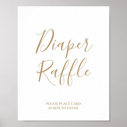 Gouden Calligrafie Luier Raffle Poster (Voorkant)