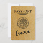 Gouden Cancun paspoort Bewaar de datum Save The Date (Achterkant)