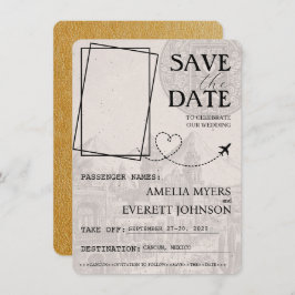 Gouden Cancun paspoort Bewaar de datum Save The Date