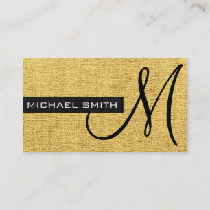 Gouden canvas Elegant Monogram Visitekaartje