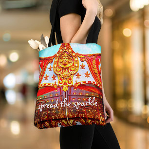 Gouden Carrousel Gezichtsfotografie Verspreid de S Tote Bag