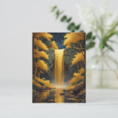 Gouden Cascade in het Glanzende Bos Briefkaart (Staand voorkant)