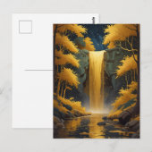 Gouden Cascade in het Glanzende Bos Briefkaart (Voorkant / Achterkant)