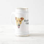 Gouden Cay stein Bierpul (Voorkant links)