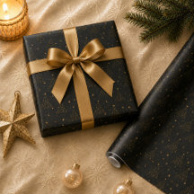 Gouden Celestiale Kerstboom Inpakpapier