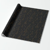 Gouden Celestiale Kerstboom Inpakpapier (Uitgerold)