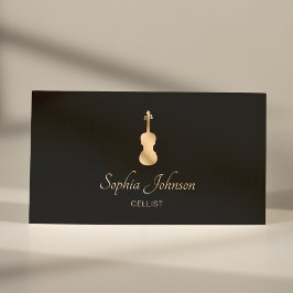 Gouden cello Elegant Script Visitekaartje