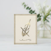 Gouden Cello Musicus Briefkaart (Staand voorkant)
