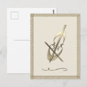 Gouden Cello Musicus Briefkaart (Voorkant / Achterkant)