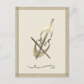 Gouden Cello Musicus Briefkaart (Voorkant)