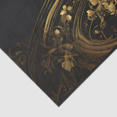 Gouden cello op zwart tissuepapier (Detail)