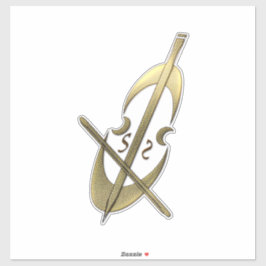 Gouden cello viool Sticker