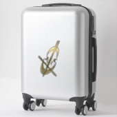 Gouden cello viool Sticker (Koffer)