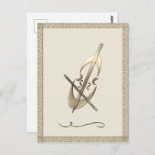 Gouden Cellomuziek Muzikant Briefkaart (Voorkant / Achterkant)
