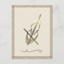 Gouden Cellomuziek Muzikant Briefkaart