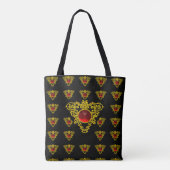 GOUDEN CELTISCHE KNOOP HART Sieraad RODE EDLESTEEN Tote Bag (Achterkant)