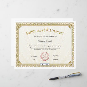 Gouden certificaat van prestatie