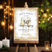 Gouden Champagne 50e bruiloft Jubileum Welkom Poster