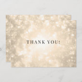 Gouden Champagne Bokeh bruiloft bedankje Bedankkaart (Voorkant / Achterkant)