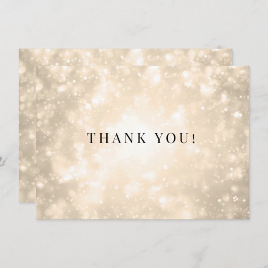 Gouden Champagne Bokeh bruiloft bedankje Bedankkaart (Voorkant / Achterkant)