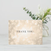 Gouden Champagne Bokeh bruiloft bedankje Bedankkaart (Staand voorkant)