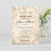 Gouden Champagne Bokeh Elegant Bruiloft Kaart (Staand voorkant)