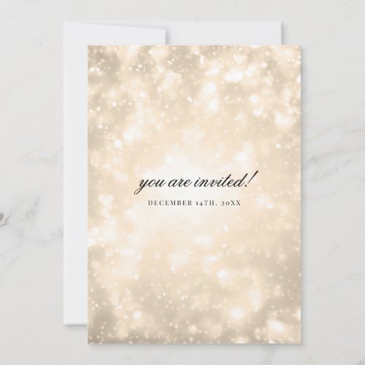 Gouden Champagne Bokeh Elegant Bruiloft Kaart (Achterkant)