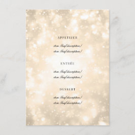 Gouden Champagne Bokeh Elegant Bruiloft Menu