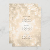 Gouden Champagne Bokeh Elegant Bruiloft Menu (Voorkant / Achterkant)
