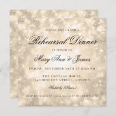 Gouden Champagne Bokeh Elegant repetitie diner Kaart (Voorkant / Achterkant)