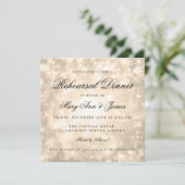 Gouden Champagne Bokeh Elegant repetitie diner Kaart (Staand voorkant)