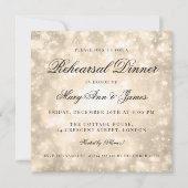 Gouden Champagne Bokeh Elegant repetitie diner Kaart (Voorkant)