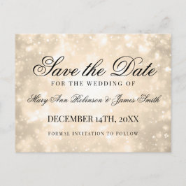 Gouden Champagne Bokeh Elegant Save The Date Aankondigingskaart